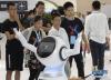 8月23日，在世界机器人大会上展出的深圳优必选科技有限公司自主研发的服务型机器人。新华社记者 李欣 摄