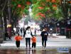 　4月23日，游客在西安大唐不夜城步行街游览。 新华社记者 张博文 摄