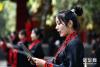 9月28日，在庚子年祭孔大典上，工作人员在诵读儒学经典。
