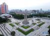 这是7月26日拍摄的唐山抗震纪念碑广场（无人机照片）。　新华社记者 金皓原 摄